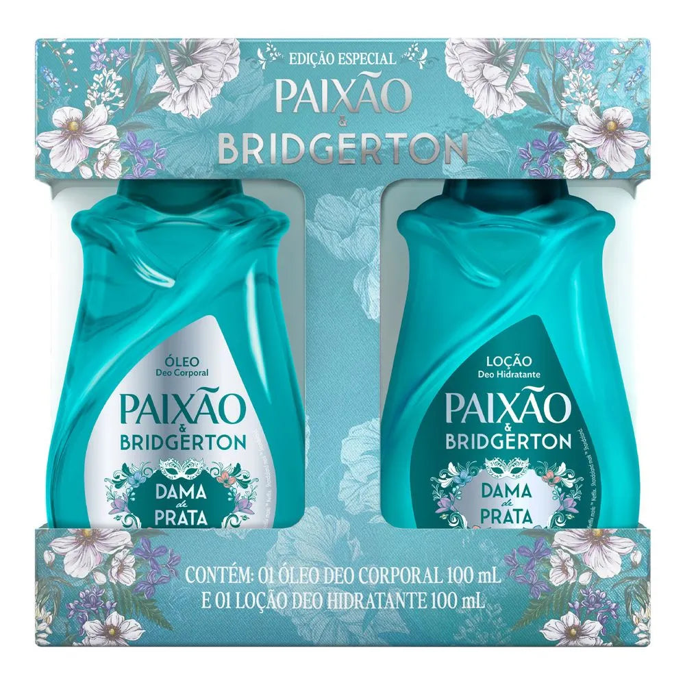 Kit Paixão Dama de Prata Bridgerton Óleo Corporal + Loção Deo-Hidratante 100ml Cada