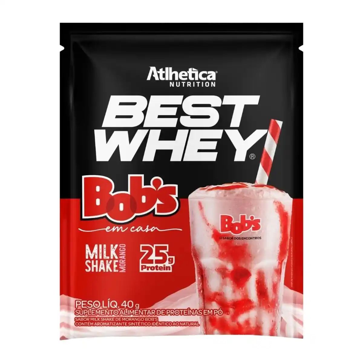 Whey Bob's Milkshake Morango em Sachê - Best Whey