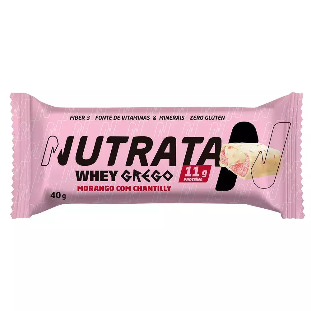 Nutrata Strawberry Whipped Cream Whey Greek Protein Bar - Healthy and Nutritious Delight